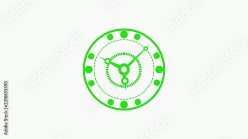 Analog clock icon simple round time symbol for schedule deadline reminder and time management animation
