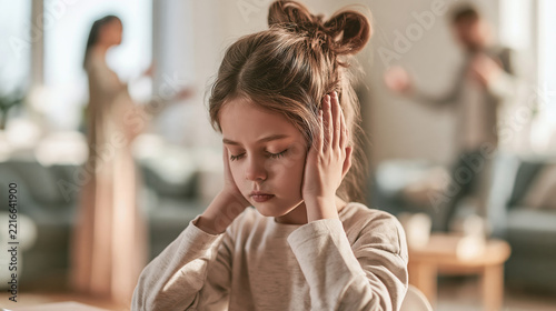 Child Covering Ears During Parents Argument