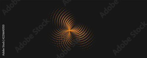 Abstract Blue Digital Particle Vortex On Black Background — Data Visualization, Technology Concept, Motion Pattern