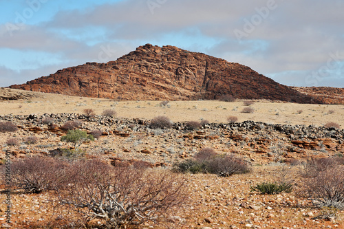 African landscape, desert and mountains.