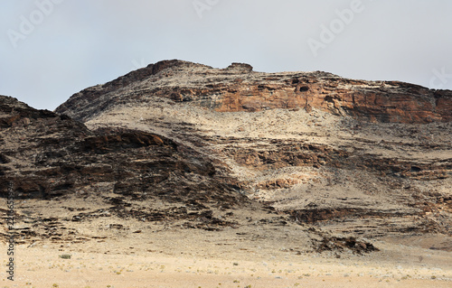 African landscape, desert and mountains.