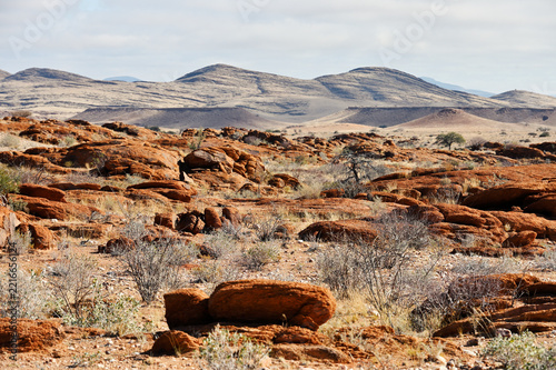 African landscape, desert and mountains.