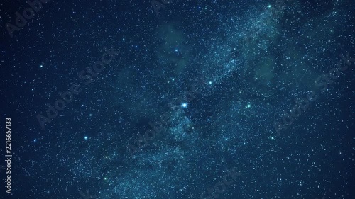 Constellations and Milky Way stars on a dark countryside skies. Time-lapse video.	
