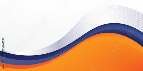 abstract blue orange corporate background with 3d concept. abstract white background with blue  and orange wave background banner with formal concept for banner advertisement announcement certificate