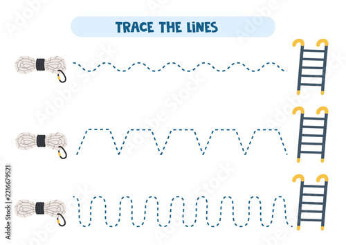 Trace the Lines Firefighter Equipment – Preschool Pre-Writing and Fine Motor Skills Activity