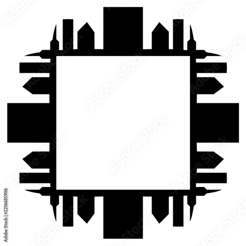 Black and White City Skyline Vector Illustration with Urban Buildings, Skyscrapers, Towers and Architectural Silhouette for Business Banner Design
