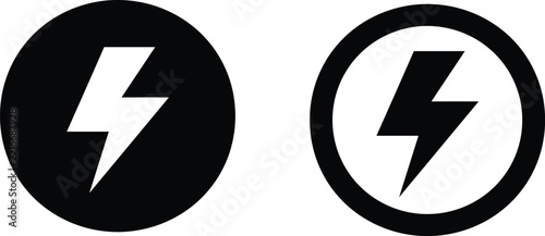 Lightning icon symbol depicting electrical charge and power energy
