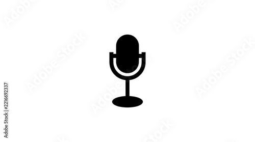 Vintage microphone icon on white background.