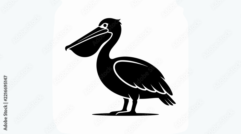 Fototapeta premium Silhouette of a Pelican Bird.