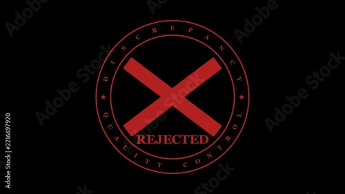 Rejected X Cross Sign Animation with Transparent Background