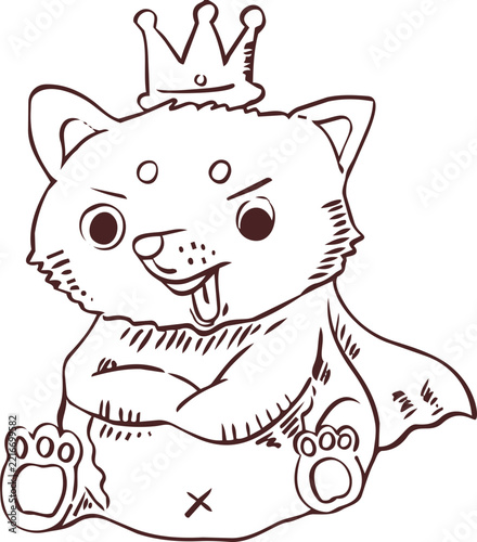 Hand Drawn Regal Corgi King Illustration