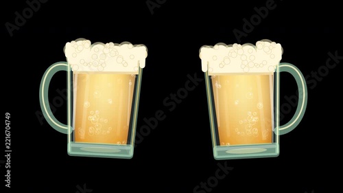 Animated Toasting Beer Mugs Oktoberfest Motion Graphic Overlay