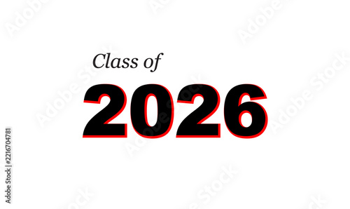 Class of 2026 Graduation Typography Vector Badge PNG for Apparel T-Shirt Print Design