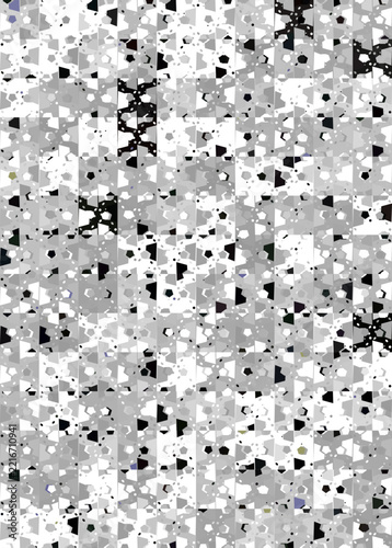 Light grey and white geometric camouflage seamless pattern with pastel accents, modern monochrome camo background texture