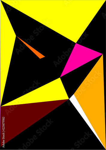 Yellow black pink triangle mosaic background, bold geometric tile pattern vector illustration for banner, presentation and social media design
