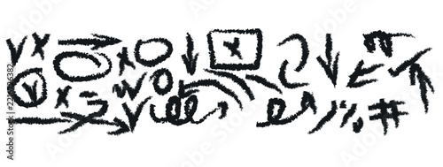 Hand Drawn Abstract Symbols Scribbles and Sketch Marks Vector Set