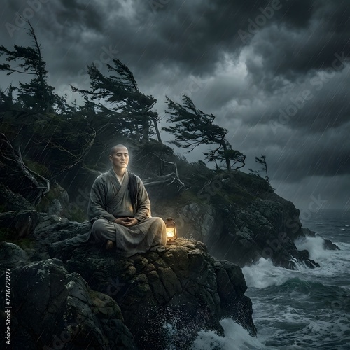 buddha statue in the dark