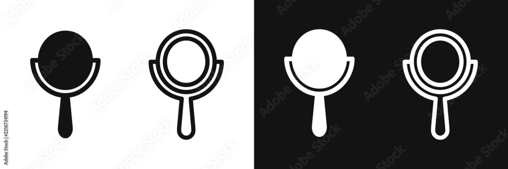 Fototapeta premium Handheld mirror icon set
