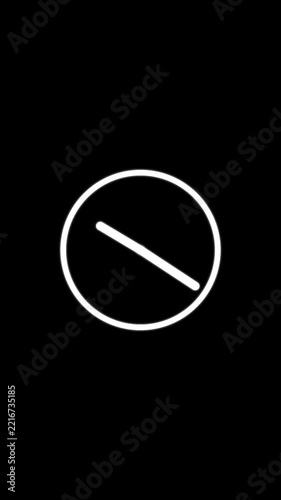 analog clock icon with moving arrows in seamless 12 hour loop on transparent background. Stopwatch animation concept