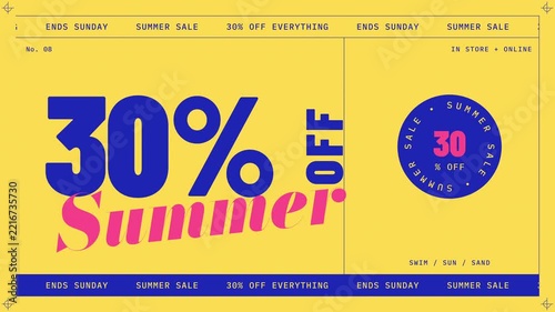 Summer Sale 30 Percent Off Kinetic Typography Loop
