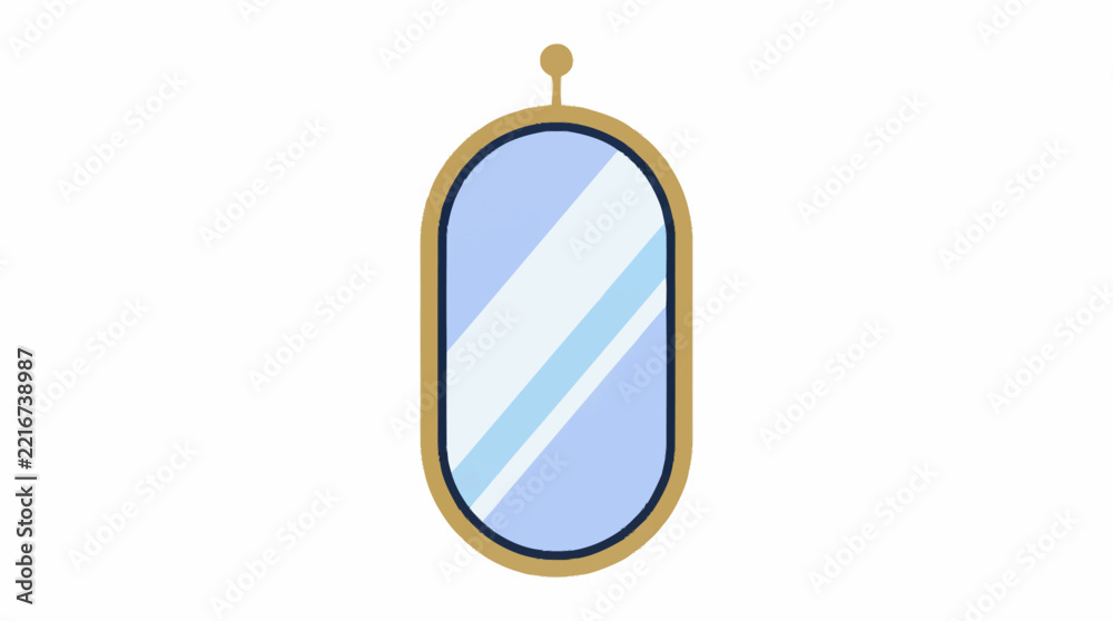 Obraz premium Gold Mirror Compact With Reflective Surface.