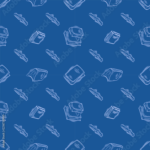 seamless pattern of Books sketch doodle, books icon sketch background