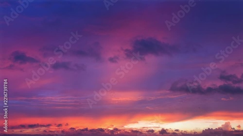 Dramatic Vibrant Purple and Orange Twilight Sunset Sky Background