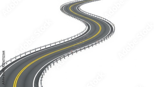 Curved highway with racing car path