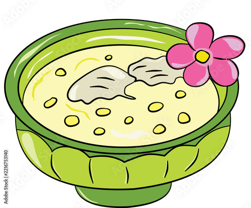 vector illustration of a set of Thai sweets
