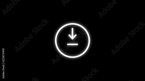 Download Action Icon - Professional clean download icon button animation with polished UI motion for social media videos, app promos and branded digital content