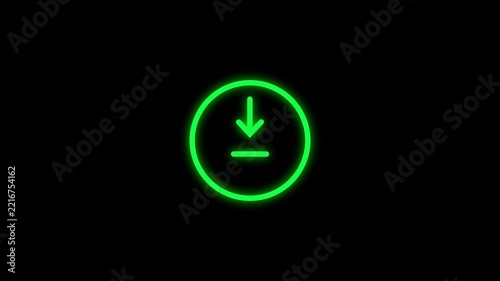 Download Action Icon - Professional clean download icon button animation with polished UI motion for social media videos, app promos and branded digital content