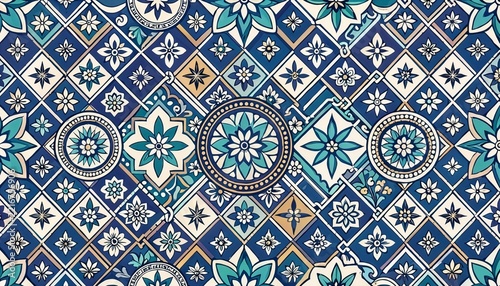 Portuguese geometric mosaic vector background