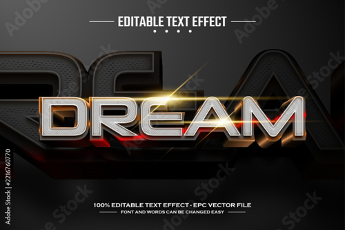 Dream 3D editable vector text effect template