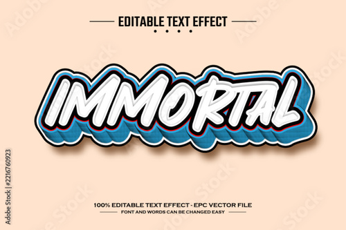 Immortal 3D editable vector text effect