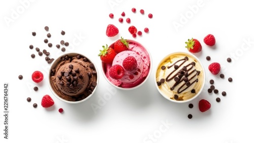 Three delicious desserts with berries