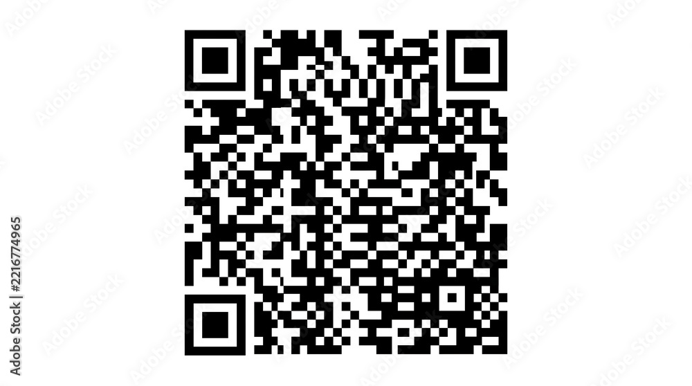 Fototapeta premium Black and white qr code isolated graphic element for digital