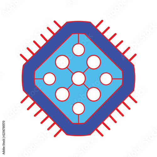 Diamond Shaped AI Microchip Vector Illustration