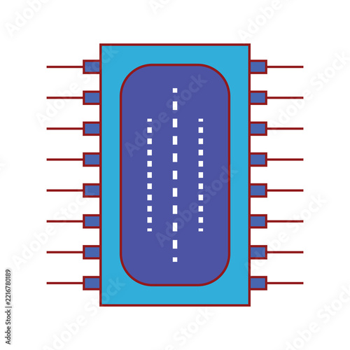 Microprocessor Integrated Circuit Chip Illustration