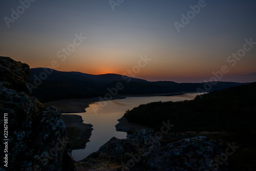 Late twilight at the Embalse del Arlanzón after sunset