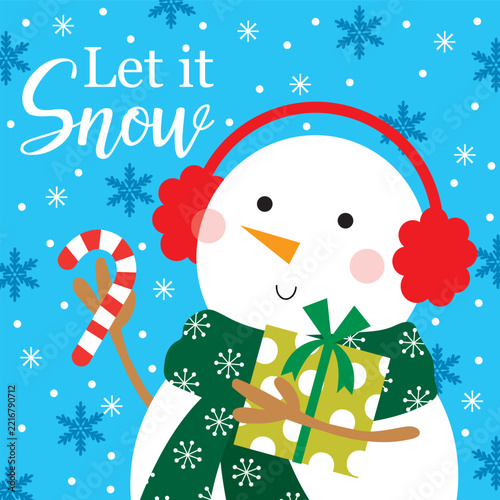cute little snowman greeting card design