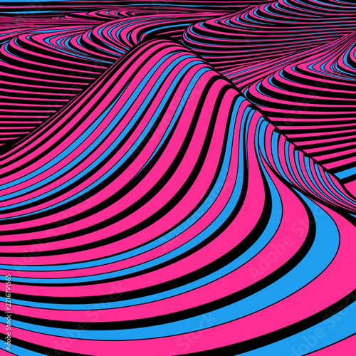 Vector Liquid Wave Background with Magenta