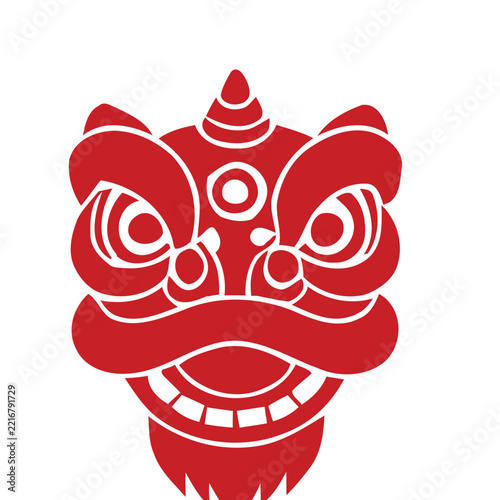 Chinese Opera Mask Silhouette for Traditional Lunar New Year Festival
