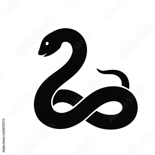 Chinese Zodiac Snake Silhouette Symbol for Lunar New Year