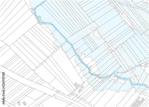fictional cadastral map of a flood prone area