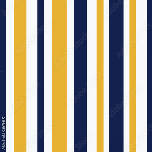 Classic Navy Blue and Gold Vertical Stripes Pattern.