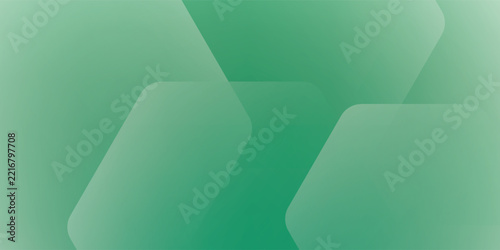 Abstract green geometric background with overlapping rounded hexagon shapes and gradient light effect eps10
