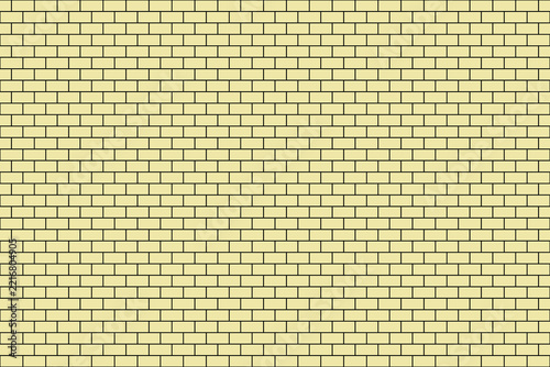 Pale Goldenrod color rectangular block pattern framed in black. Brickwork construction. Seamless pattern wall.