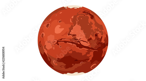 Illustration of Planet Mars Isolated on White Background