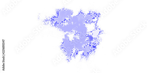 Abstract Blue Pixel Map Halftone Digital Texture Background With Modern Data Visualization Feel.