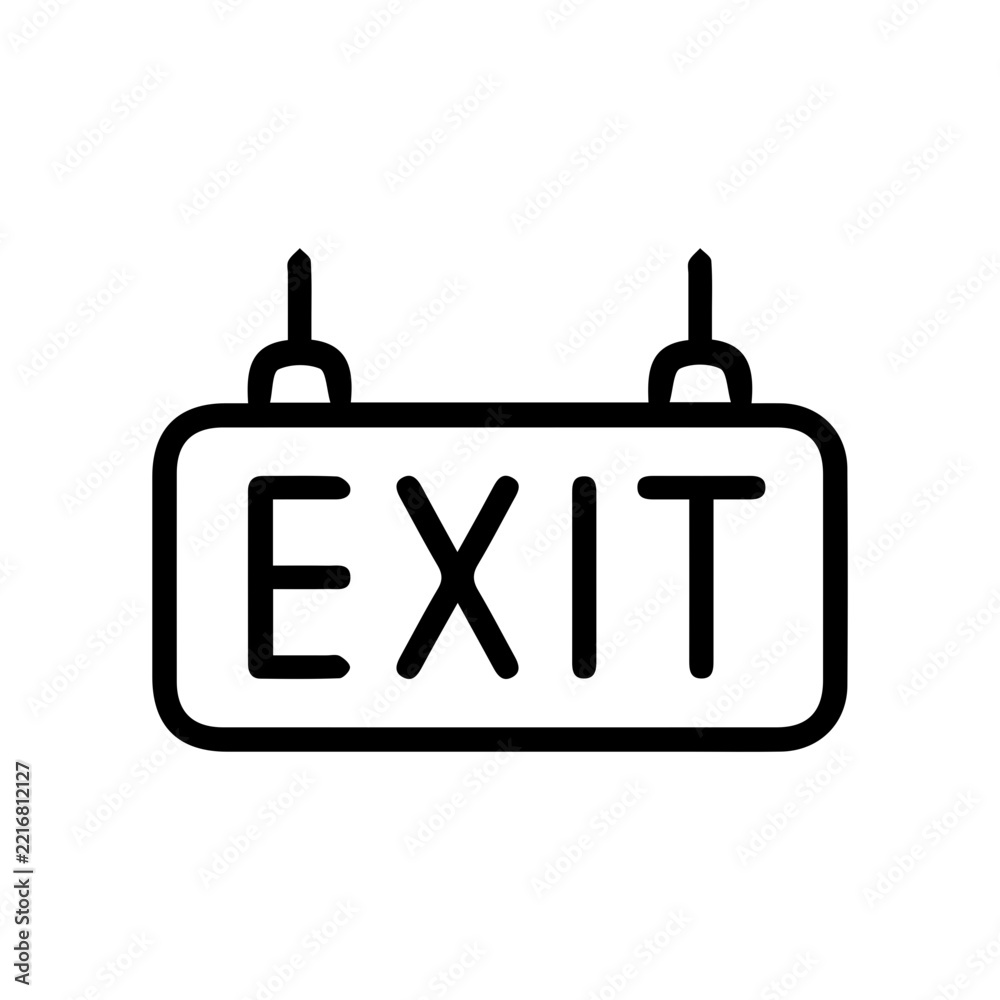 Fototapeta premium Emergency Exit Sign Icon